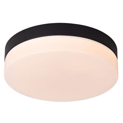 Crna stropna svjetiljka za kupaonicu plastična, Biskit, 12 W, LED 2700 K, IP44