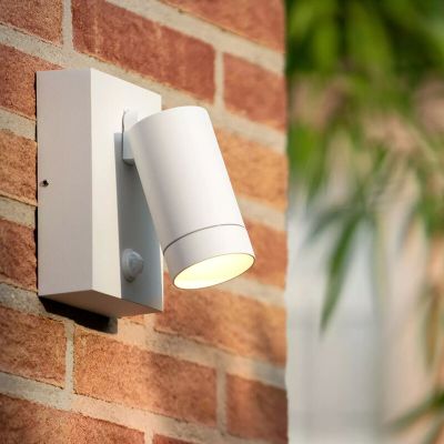 Bijela vanjska zidna lampa sa senzorom pokreta moderna, Taylor, IP54