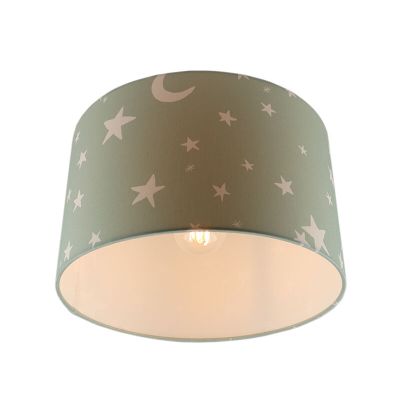 Zelena stropna lampa za dječju sobu tkaninska, Stars