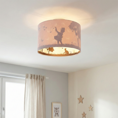 Roza stropna lampa za dječju sobu tkaninska, Vlinder