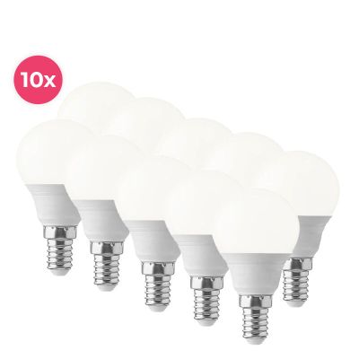 Pakiranje od 10 Lasco E14 LED okruglih žarulja, toplo bijela, 3 W
