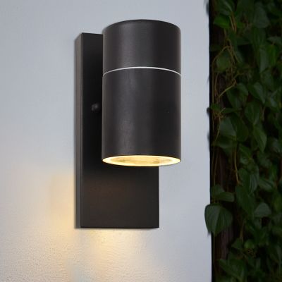 Moderna vanjska zidna lampa s senzorom za sumrak crna, Pedro, IP44