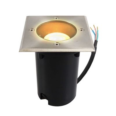 Moderna ugradna podna lampa krom, Clenton, IP44