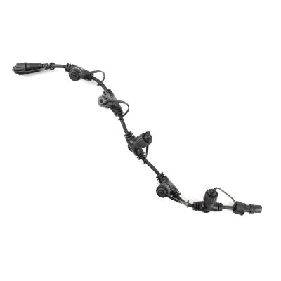 Crni distribucijski kabel od 0,5 m, s 5 izlaza