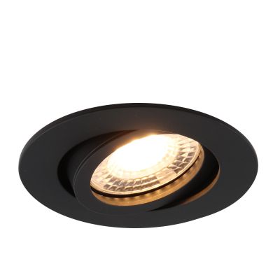 Aluminijska ugradbena lampa crna, Onno