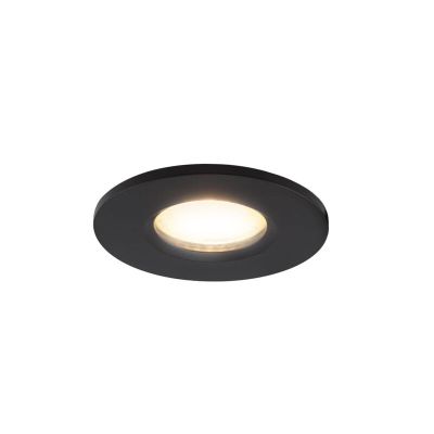 Crna mini ugradbena lampa aluminijska, Philomena, 3,4 W, LED 2700 K, IP44
