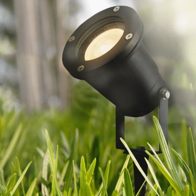 Crna lampa s šiljkom aluminijska, Omid, IP65