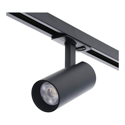 Crni jednofazni reflektor s aluminijskim šinskim sustavom, Enno, 10 W, bijeli LED prekidač