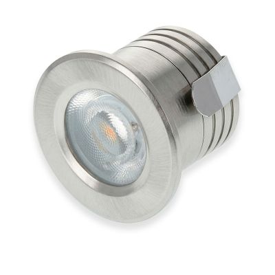 Srebrni mini ugradbeni reflektor od aluminija, Philomena, 2W, 3000K LED, IP44