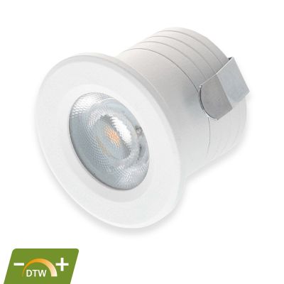 Bijeli mini ugradbeni reflektor od aluminija, Philomena, 2W, LED, prigušena do topla, IP44