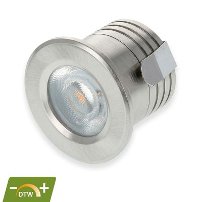 Srebrni mini ugradbeni reflektor od aluminija, Philomena, 2W, prigušeno do toplo LED, IP44