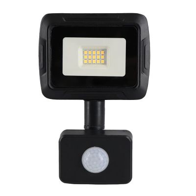 Aluminijski reflektor sa senzorom crni, Miro, 10 W, LED 3000 K, IP65