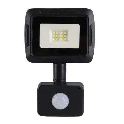 Aluminijski reflektor sa senzorom crni, Miro, 10 W, LED 6000 K, IP65