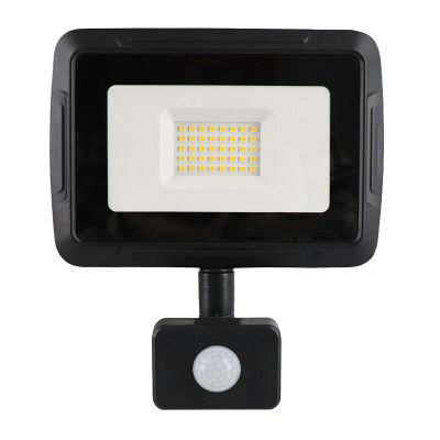 Aluminijski reflektor sa senzorom crni, Miro, 30 W, LED 3000 K, IP65