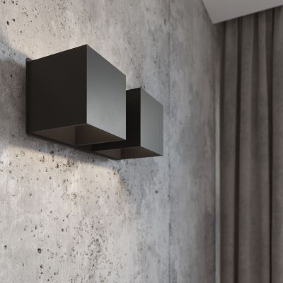 Aluminijska dvosmjerna zidna lampa crna, Andro