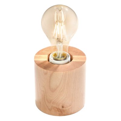 Drvena stolna lampa bez sjenila smeđa, Anela