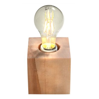 Drvena stolna lampa bez sjenila smeđa, Anniko