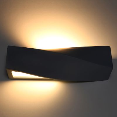 Staklena dvosmjerna zidna lampa crna, Annick
