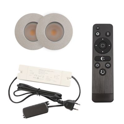 Aluminijska ugradbena lampa za verandu krom, Dico, 3 W, LED 2700 K, IP65, s daljinskim upravljačem