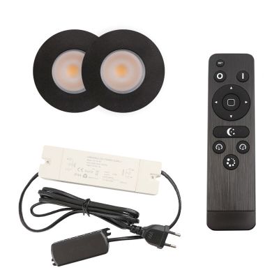 Aluminijska ugradbena lampa za verandu crna, Dico, 3 W, LED 2700 K, IP65, s daljinskim upravljačem