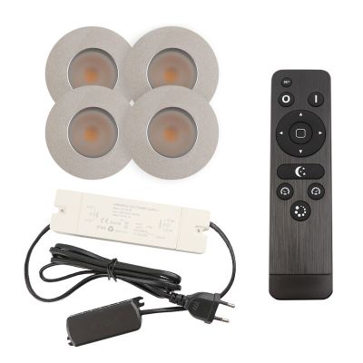 Aluminijska ugradbena lampa za verandu krom, Dico, 3 W, LED 2700 K, IP65, s daljinskim upravljačem