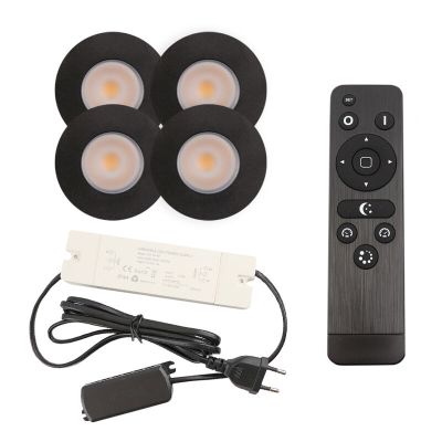 Aluminijska ugradbena lampa za verandu crna, Dico, 3 W, LED 2700 K, IP65, s daljinskim upravljačem