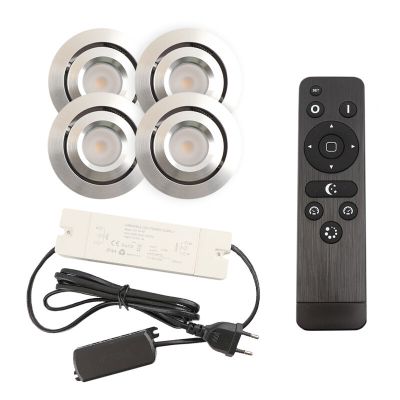 Aluminijska ugradbena lampa za verandu krom, Rona, 3 W, LED 2700 K, IP44, s daljinskim upravljačem