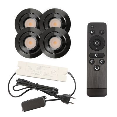 Aluminijska ugradbena lampa za verandu crna, Rona, 3 W, LED 2700 K, IP44, s daljinskim upravljačem