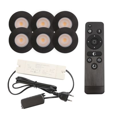 Aluminijska ugradbena lampa za verandu crna, Dico, 3 W, LED 2700 K, IP65, s daljinskim upravljačem