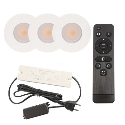 Aluminijska ugradbena lampa za verandu bijela, Dico, 3 W, LED 2700 K, IP65, s daljinskim upravljačem