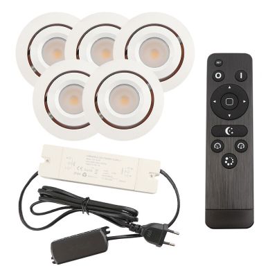 Aluminijska ugradbena lampa za verandu bijela, Rona, 3 W, LED 2700 K, IP44, s daljinskim upravljačem