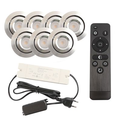 Aluminijska ugradbena lampa za verandu krom, Rona, 3 W, LED 2700 K, IP44, s daljinskim upravljačem