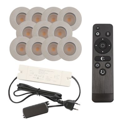 Aluminijska ugradbena lampa za verandu krom, Dico, 3 W, LED 2700 K, IP65, s daljinskim upravljačem