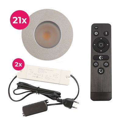 Aluminijska ugradbena lampa za verandu krom, Dico, 3 W, LED 2700 K, IP65, s daljinskim upravljačem