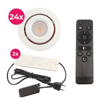 Aluminijska ugradbena lampa za verandu bijela, Rona, 3 W, LED 2700 K, IP44, s daljinskim upravljačem