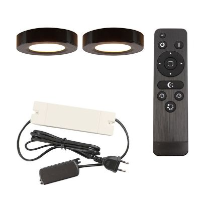 Aluminijska rasvjeta za kuhinjske ormariće crna, Sana, 3 W, LED 2700 K, s daljinskim upravljačem