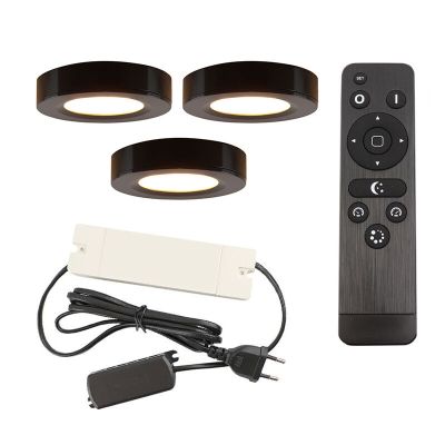 Aluminijska rasvjeta za kuhinjske ormariće crna, Sana, 3 W, LED 2700 K, s daljinskim upravljačem