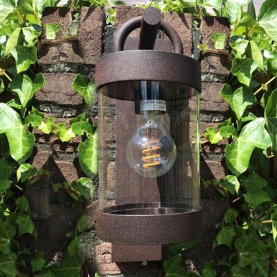 Hrđavo Crvena vanjska zidna lampa s senzorom za sumrak rustikalna, Sambesi, IP44