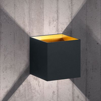 Crna dvosmjerna zidna lampa moderna, Eva, 4,3 W, LED 3000 K
