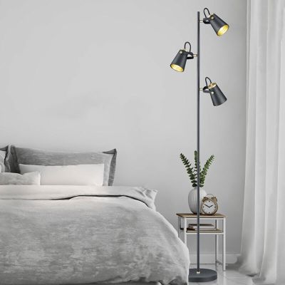Crna podna lampa moderna, Skals, s prekidačem