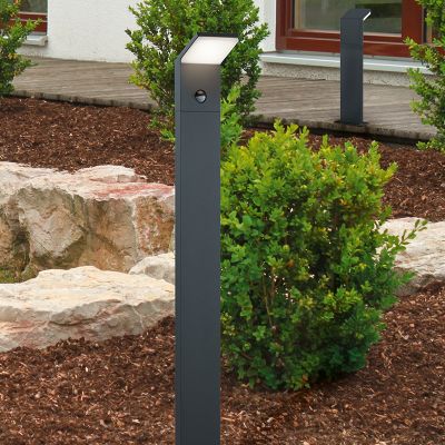 Antracit rasvjetni stup sa senzorom pokreta moderni, Solana, 9 W, LED 3000 K, IP54