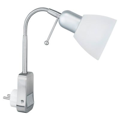 Nikalna zidna lampa za utičnicu metalna, Ava, s prekidačem