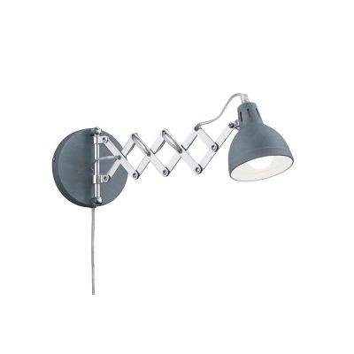 Siva zidna lampa industrijska, Yemaya, s prekidačem