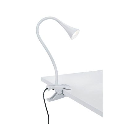Bijeli reflektor s klemmom plastični, Yelaisa, 3 W, LED 3000 K, s prekidačem