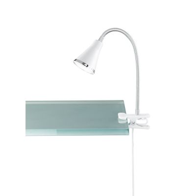 Bijeli reflektor s klemmom plastični, Taimi, 3,8 W, LED 3000 K, s prekidačem
