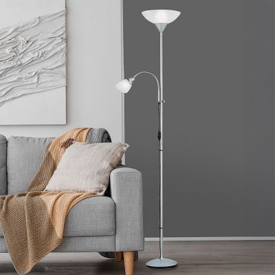 Siva podna lampa plastična, Pieter, s prekidačem