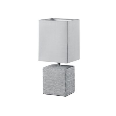 Keramička stolna lampa siva, Karola, s prekidačem