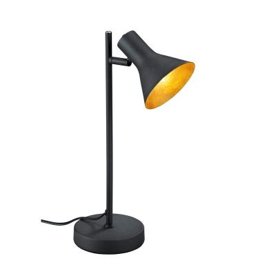 Crna stolna lampa industrijska, Verena, s prekidačem