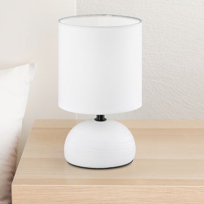 Keramička stolna lampa bijela, Yeraz, s prekidačem