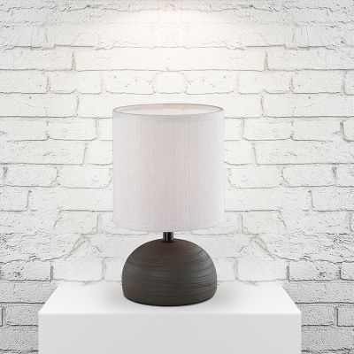 Keramička stolna lampa smeđa, Yeraz, s prekidačem